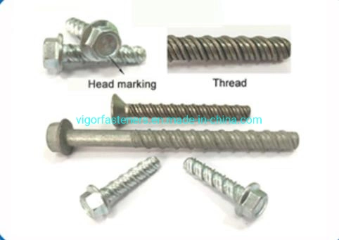 Hex Flange Masonry Concrete Bolt Anchor Self Threading with Galvanized Coating